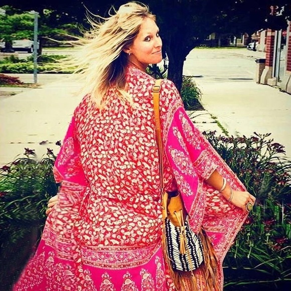 Tops - Red chiffon Boho Long Wrap Cover up chiffon